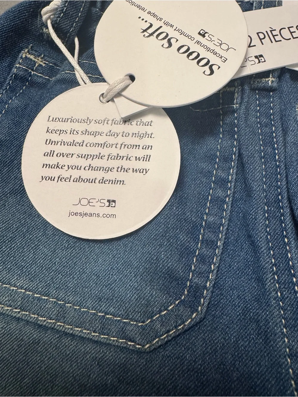 Joe's Jeans Medium Blue Denim with White and Purple Striped Shirt-0017